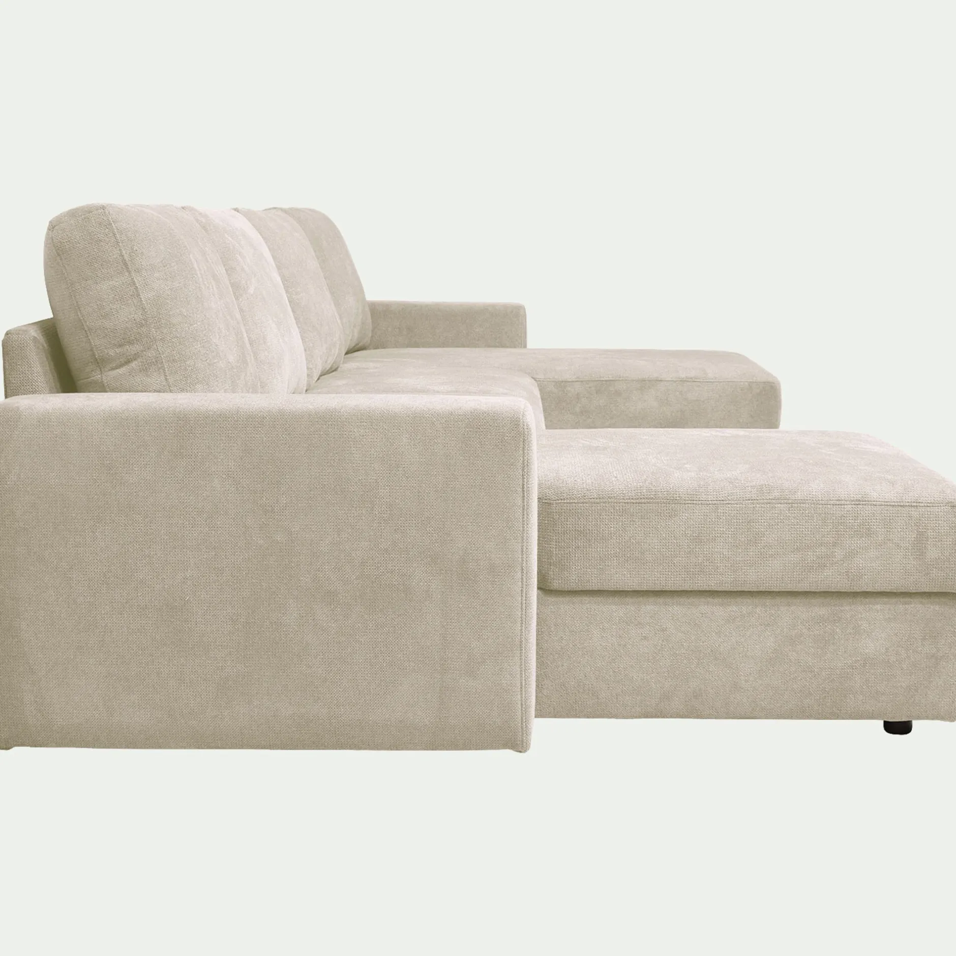 Canapé En Tissu|Canapé 4 Places*alinea Canapé d'angle réversible convertible en tissu tramé - roucas Beige