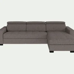 Canapé D'Angle|Canapé En Tissu*alinea Canapé d'angle réversible fixe en tissu pop avec accoudoirs 20cm - taupe Gris