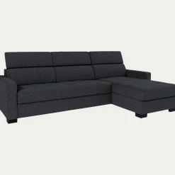 Canapé 4 Places|Canapé Fixe*alinea Canapé d'angle réversible fixe en tissu avec accoudoirs 15cm - anthracite Gris