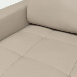 Canapé En Cuir|Canapé 4 Places*alinea Canapé d'angle réversible fixe en cuir de buffle avec accoudoirs 15cm - Beige