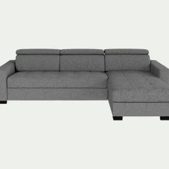 Canapé D'Angle|Canapé En Tissu*alinea Canapé d'angle réversible fixe en tissu pop avec accoudoirs 20cm - moyen Gris