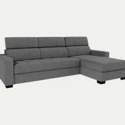 Canapé D'Angle|Canapé En Tissu*alinea Canapé d'angle réversible fixe en tissu pop avec accoudoirs 20cm - moyen Gris