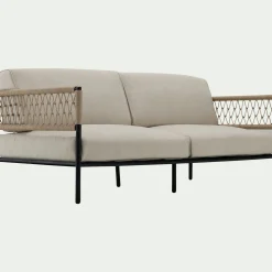 Canapé Extérieur*alinea Canapé de jardin en acier et corde - (2 places) Beige