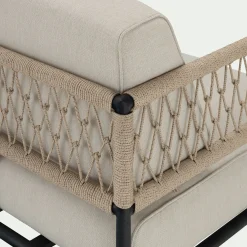 Canapé Extérieur*alinea Canapé de jardin en acier et corde - (2 places) Beige