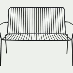 Canapé Extérieur*alinea Canapé de jardin en acier - (2 places) Noir