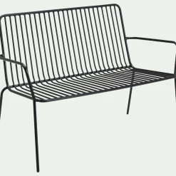 Canapé Extérieur*alinea Canapé de jardin en acier - (2 places) Noir