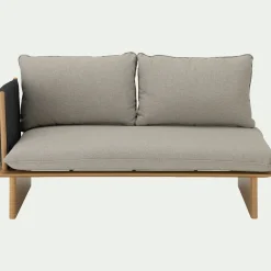 Canapé Extérieur|Salon De Jardin Bois*alinea Canapé de jardin en aluminium effet teck et corde - gris (2 places)