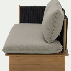 Canapé Extérieur|Salon De Jardin Bois*alinea Canapé de jardin en aluminium effet teck et corde - gris (2 places)