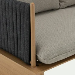 Canapé Extérieur|Salon De Jardin Bois*alinea Canapé de jardin en aluminium effet teck et corde - gris (2 places)