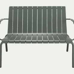 Fauteuil De Jardin|Salon De Jardin Bas*alinea Canapé de jardin en aluminium - cèdre (2 places) Vert