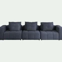Canapé En Tissu|Canapé 3 Places*alinea Canapé droit modulable en tissu Benjo - marine Bleu