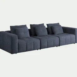 Canapé En Tissu|Canapé 3 Places*alinea Canapé droit modulable en tissu Benjo - marine Bleu