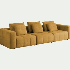 Canapé 3 Places|Canapé Modulable*alinea Canapé droit modulable en tissu Benjo - argan Jaune