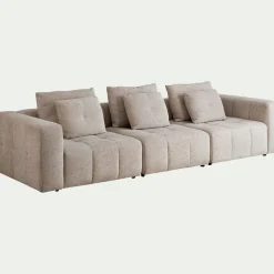Canapé En Tissu|Canapé 4 Places*alinea Canapé droit modulable en tissu Benjo - roucas Beige