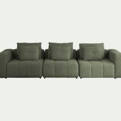 Canapé En Tissu|Canapé 3 Places*alinea Canapé droit modulable en tissu Benjo - cèdre Vert