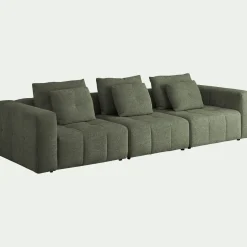 Canapé En Tissu|Canapé 3 Places*alinea Canapé droit modulable en tissu Benjo - cèdre Vert