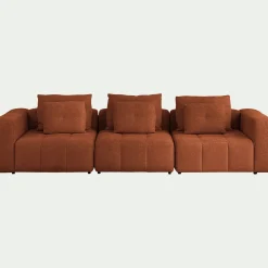 Canapé En Tissu|Canapé 3 Places*alinea Canapé droit modulable en tissu Benjo - brun rustrel Marron