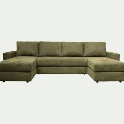 Canapé En Tissu|Canapé 4 Places*alinea Canapé en U conible en tissu tramé - cèdre Vert