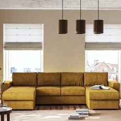 Canapé En Tissu|Canapé 5 Places*alinea Canapé en U convertible en tissu - argan Jaune