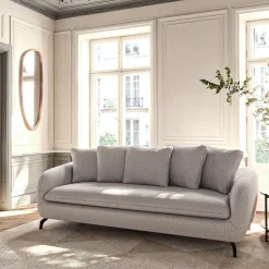 Canapé 3 Places*alinea Canapé fixe 3 places en tissu tramé - roucas Beige