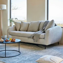 Canapé 3 Places*alinea Canapé fixe 3 places en tissu tramé - roucas Beige