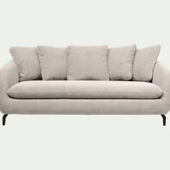 Canapé 3 Places*alinea Canapé fixe 3 places en tissu tramé - roucas Beige