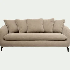 Canapé 3 Places*alinea Canapé fixe 3 places en tissu doux tramé - Beige