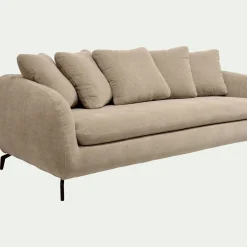 Canapé 3 Places*alinea Canapé fixe 3 places en tissu doux tramé - Beige