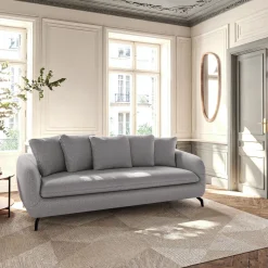 Canapé 3 Places*alinea Canapé fixe 3 places en tissu tramé - Gris ardoise