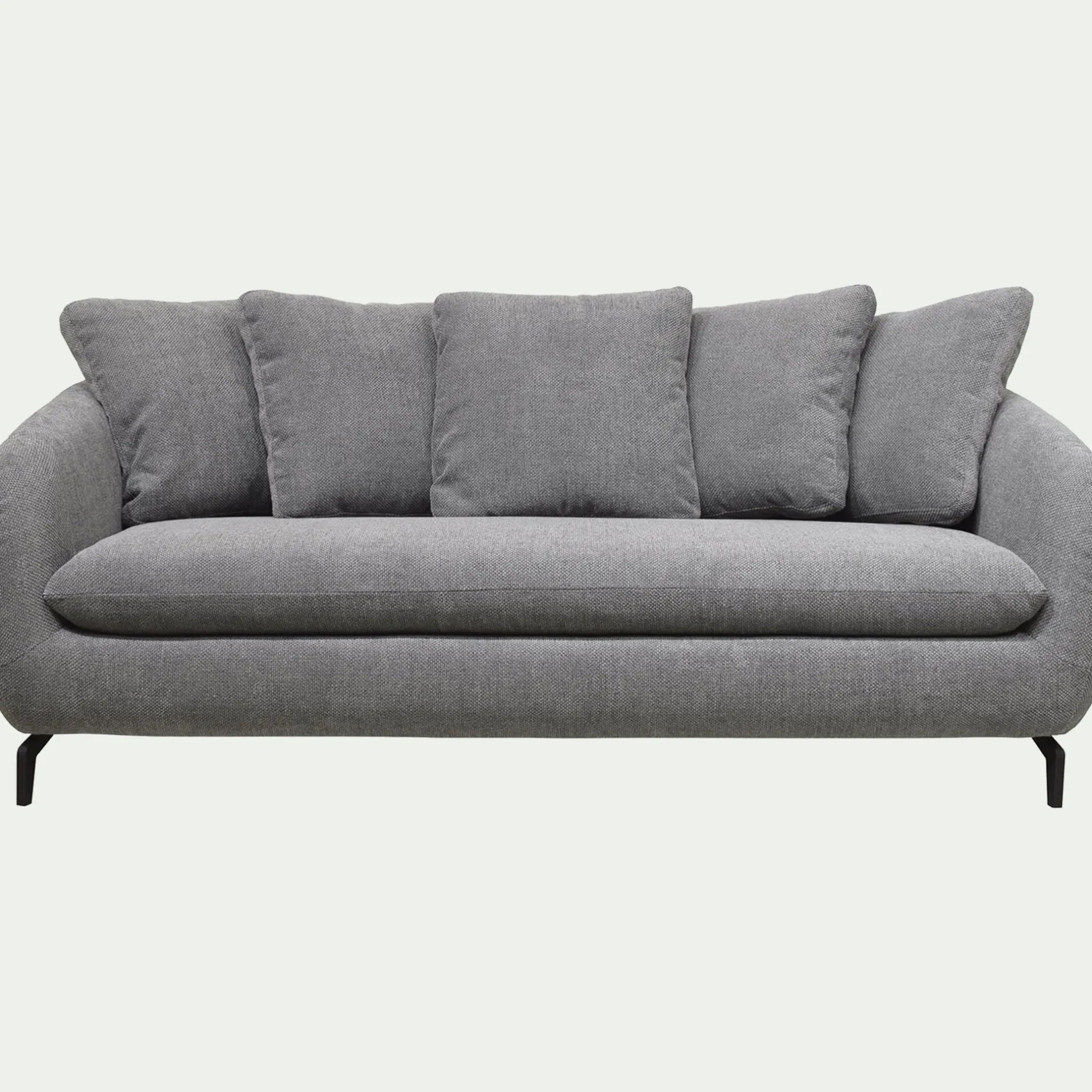 Canapé 3 Places*alinea Canapé fixe 3 places en tissu tramé - Gris ardoise