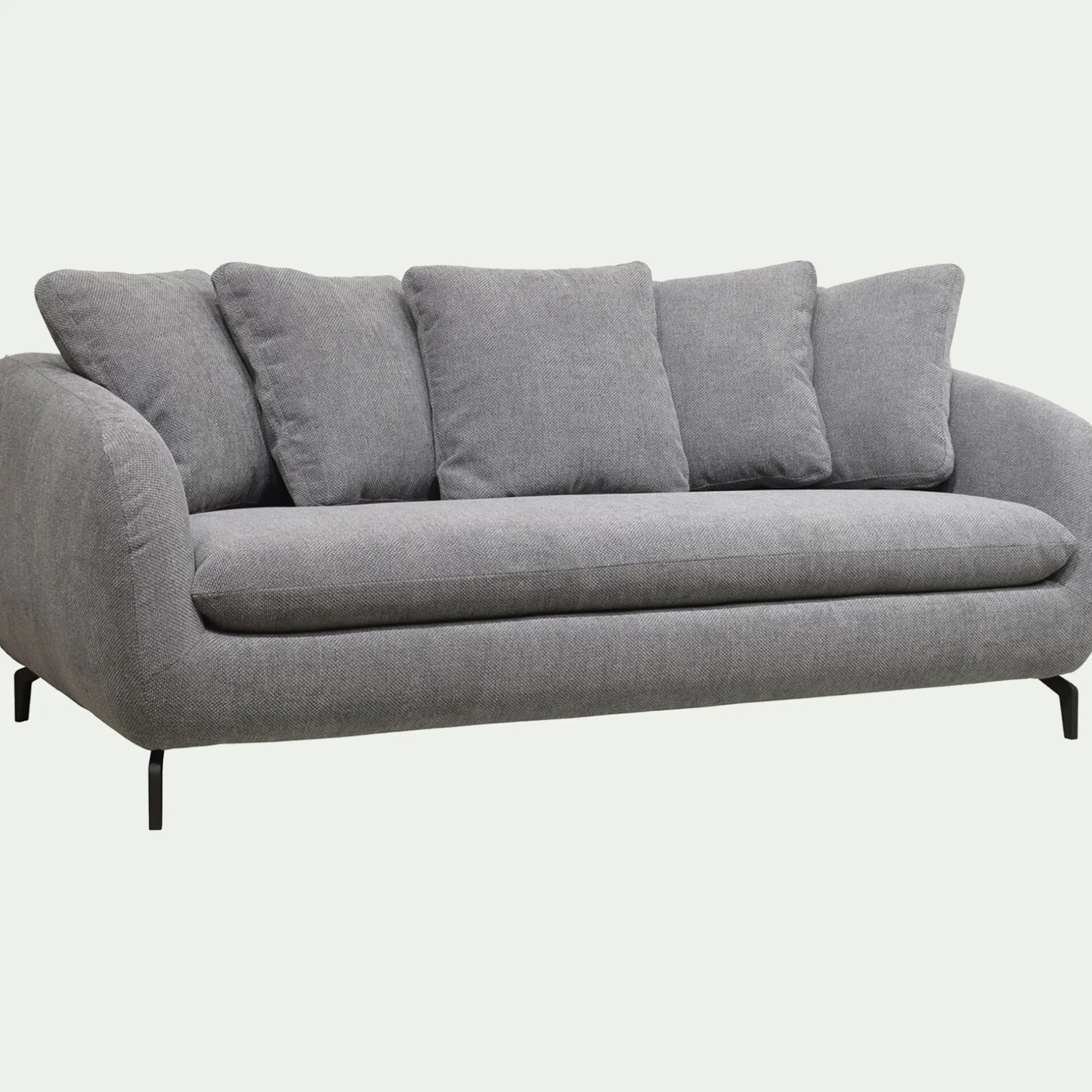 Canapé 3 Places*alinea Canapé fixe 3 places en tissu tramé - Gris ardoise