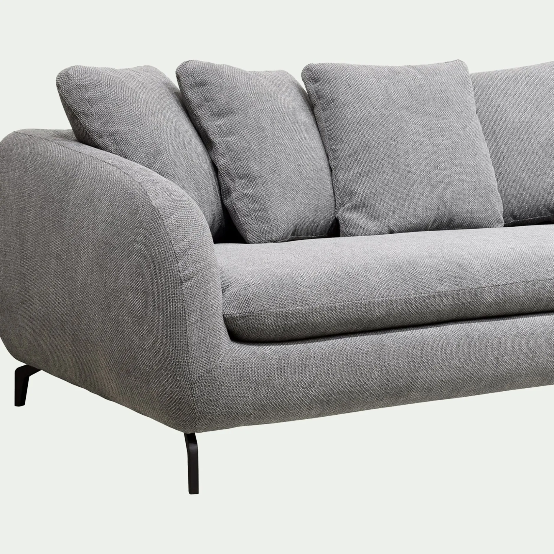 Canapé 3 Places*alinea Canapé fixe 3 places en tissu tramé - Gris ardoise