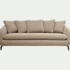 Canapé 4 Places|Canapé Fixe*alinea Canapé fixe 4 places en tissu doux tramé - Beige