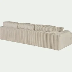 Canapé En Velours|Canapé En Tissu*alinea Canapé grand angle droit fixe en velours côtelé bita - ventoux Blanc