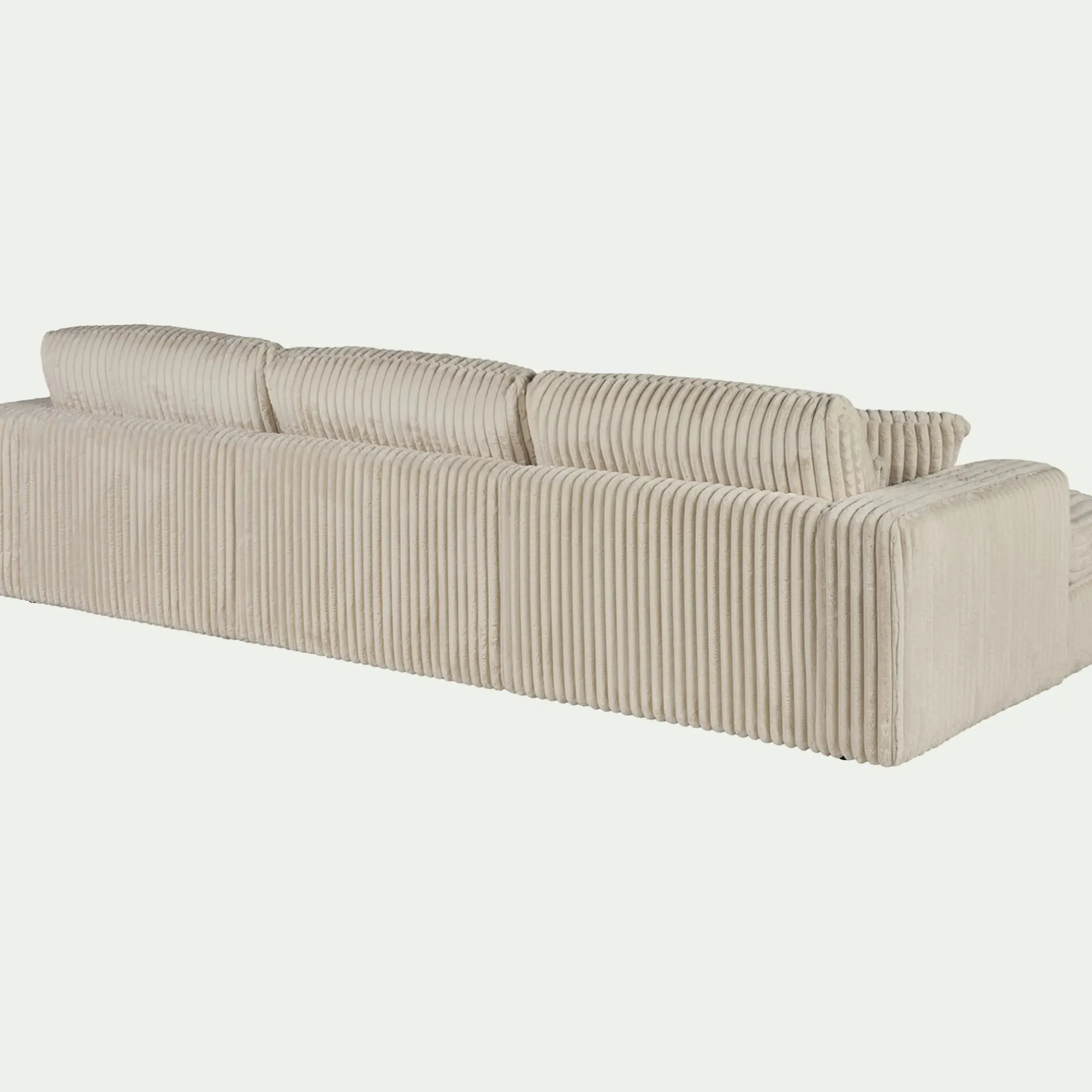 Canapé En Velours|Canapé En Tissu*alinea Canapé grand angle droit fixe en velours côtelé bita - ventoux Blanc