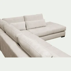 Canapé 5 Places|Canapé Fixe*alinea Canapé grand angle droit fixe avec méridienne en tissu tramé - Beige
