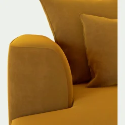 Canapé En Velours|Canapé Fixe*alinea Canapé grand angle droit fixe en tissu velours - argan Jaune