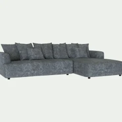 Canapé Fixe|Canapé D'Angle*alinea Canapé grand angle droit fixe en tissu Genesis - ardoise Gris