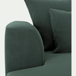 Canapé En Velours|Canapé Fixe*alinea Canapé grand angle droit fixe en tissu velours - sauge Vert