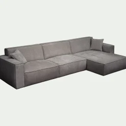 Canapé 4 Places|Canapé Fixe*alinea Canapé grand angle droit fixe en tissu tramé - borie Gris
