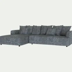 Canapé En Tissu*alinea Canapé grand angle gauche fixe en tissu Genesis - ardoise Gris