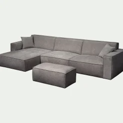 Canapé 4 Places|Canapé Fixe*alinea Canapé grand angle gauche fixe en tissu tramé - Gris borie
