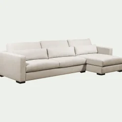Canapé 4 Places|Canapé Fixe*alinea Canapé grand angle gauche fixe en tissu Bloq - roucas Beige