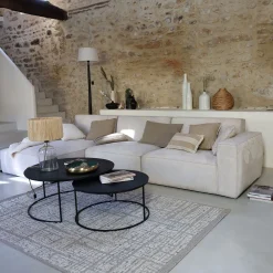 Canapé En Tissu|Canapé 4 Places*alinea Canapé grand angle gauche fixe en tissu tramé - Beige