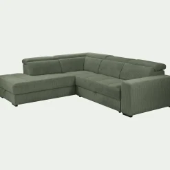 Canapé En Velours|Canapé D'Angle*alinea Canapé grand angle gauche conible en tissu Castello - cèdre Vert