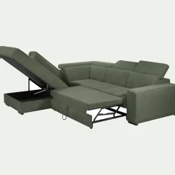 Canapé En Velours|Canapé D'Angle*alinea Canapé grand angle gauche conible en tissu Castello - cèdre Vert