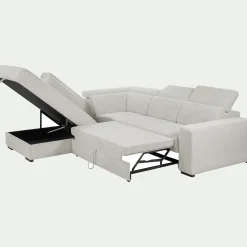 Canapé En Velours|Canapé D'Angle*alinea Canapé grand angle gauche convertible en tissu Castello - roucas Beige