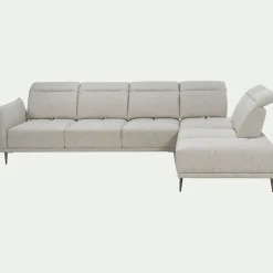Canapé 5 Places|Canapé D'Angle*alinea Canapé grand d'angle droit en tissu avec fonction avance-recul - roucas Beige