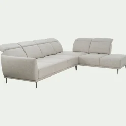 Canapé 5 Places|Canapé D'Angle*alinea Canapé grand d'angle droit en tissu avec fonction avance-recul - roucas Beige