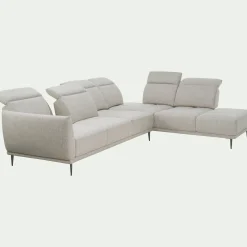 Canapé 5 Places|Canapé D'Angle*alinea Canapé grand d'angle droit en tissu avec fonction avance-recul - roucas Beige